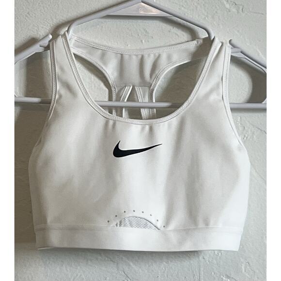 Nike Other - Nike White Sports Bra Crossback‎ Wireless Full Coverage Back Closure